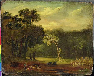 Skiss från naturen i Sion Park, 1819 (olja på kort)